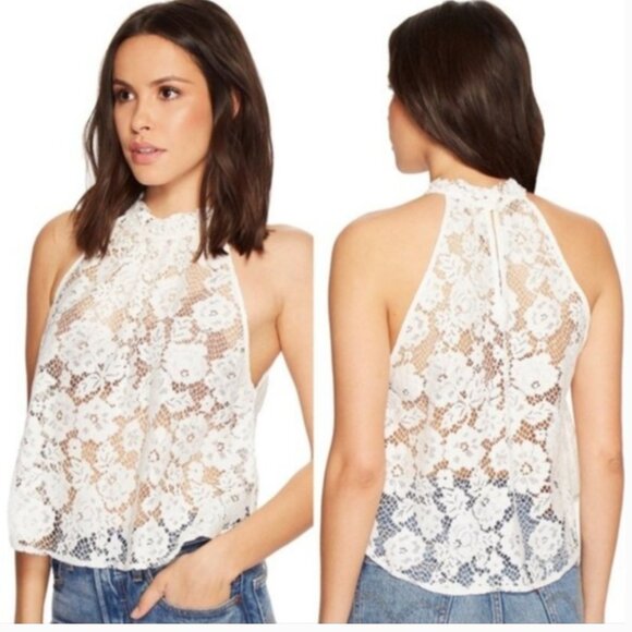 Free People Tops - NWT Free People Sweet Meadow Dreams Lace Top Tank Women's XS Ivory White